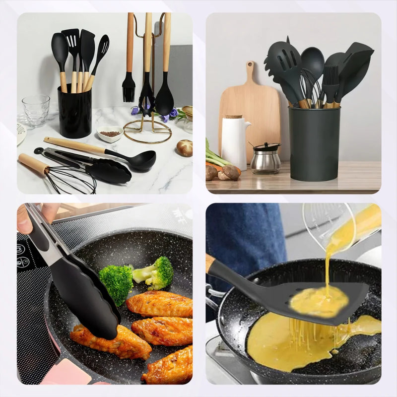 Kit Utensílios De Silicone Para Cozinha 12 Peças