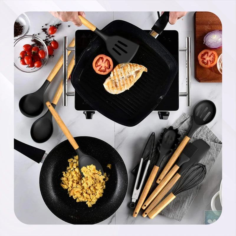 Kit Utensílios De Silicone Para Cozinha 12 Peças