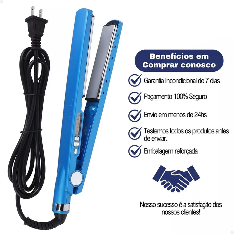 Prancha de Cabelo Nano Titanium + Escova Alisadora 5 em 1